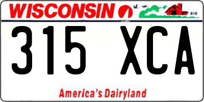 WI license plate 315XCA