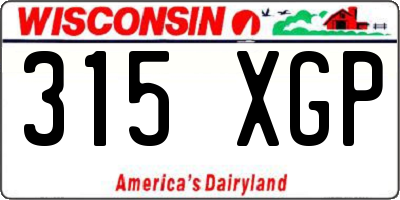 WI license plate 315XGP