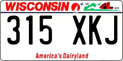 WI license plate 315XKJ