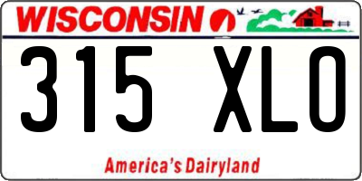 WI license plate 315XLO
