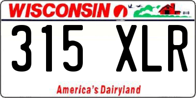WI license plate 315XLR