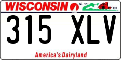 WI license plate 315XLV