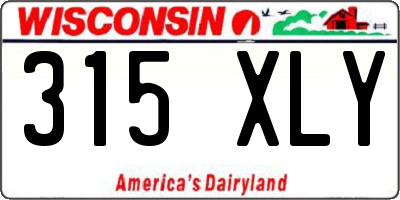 WI license plate 315XLY