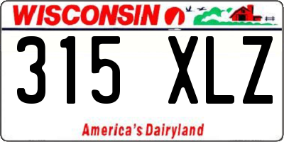 WI license plate 315XLZ