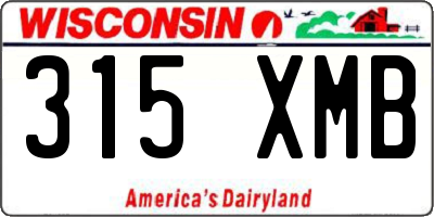 WI license plate 315XMB