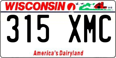 WI license plate 315XMC