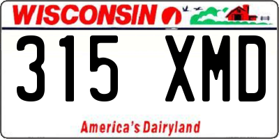 WI license plate 315XMD