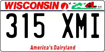 WI license plate 315XMI
