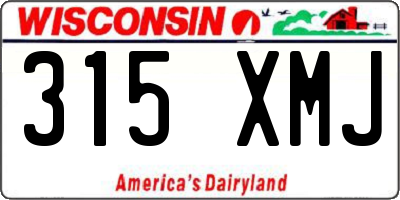 WI license plate 315XMJ