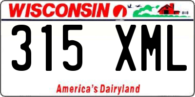 WI license plate 315XML
