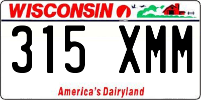 WI license plate 315XMM