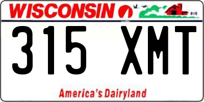 WI license plate 315XMT