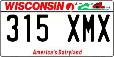 WI license plate 315XMX