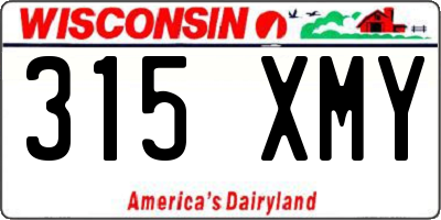 WI license plate 315XMY