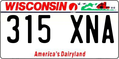 WI license plate 315XNA