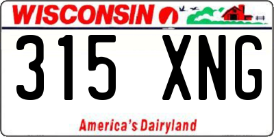 WI license plate 315XNG