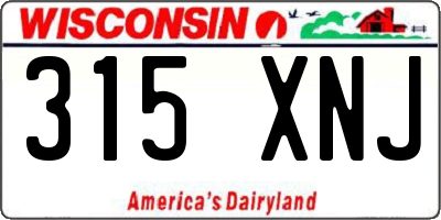 WI license plate 315XNJ
