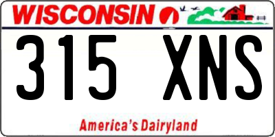 WI license plate 315XNS