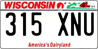 WI license plate 315XNU