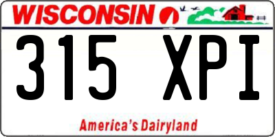 WI license plate 315XPI