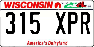 WI license plate 315XPR