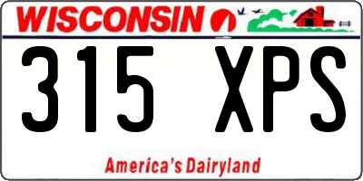 WI license plate 315XPS