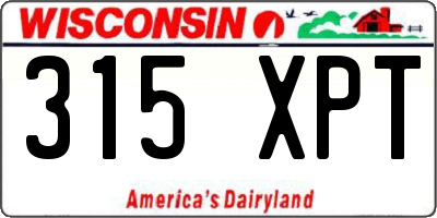 WI license plate 315XPT