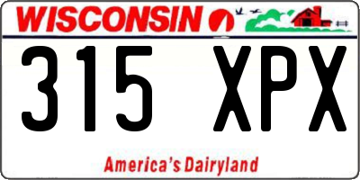 WI license plate 315XPX