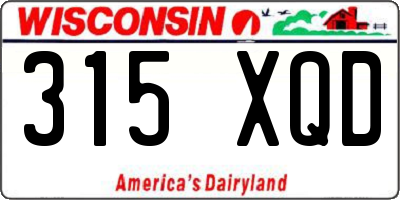 WI license plate 315XQD
