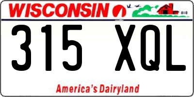 WI license plate 315XQL