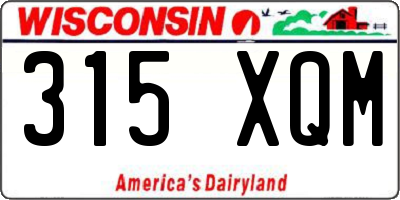 WI license plate 315XQM