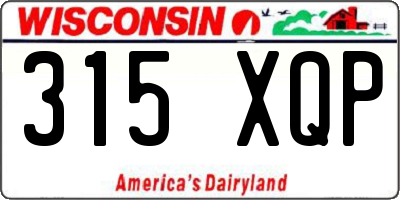 WI license plate 315XQP