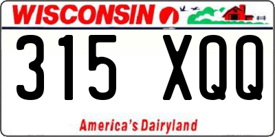 WI license plate 315XQQ