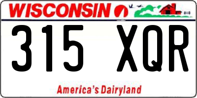 WI license plate 315XQR