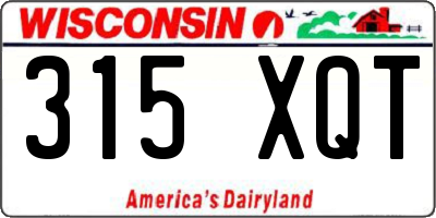 WI license plate 315XQT