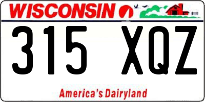 WI license plate 315XQZ
