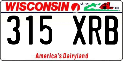 WI license plate 315XRB