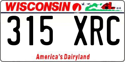 WI license plate 315XRC