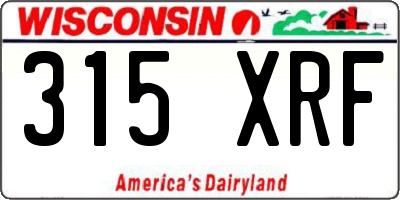 WI license plate 315XRF