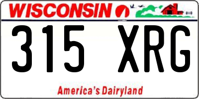 WI license plate 315XRG