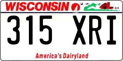 WI license plate 315XRI