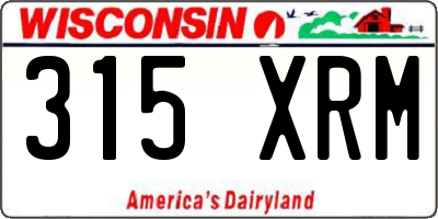 WI license plate 315XRM