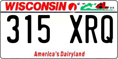 WI license plate 315XRQ