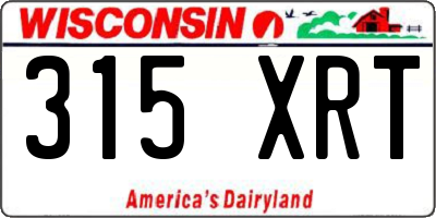 WI license plate 315XRT
