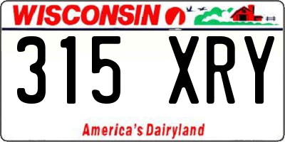 WI license plate 315XRY