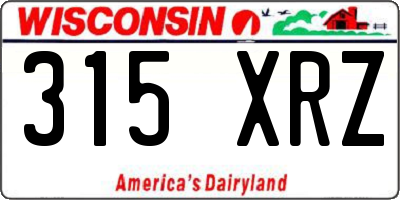 WI license plate 315XRZ
