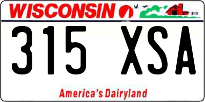 WI license plate 315XSA