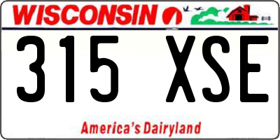 WI license plate 315XSE
