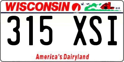 WI license plate 315XSI