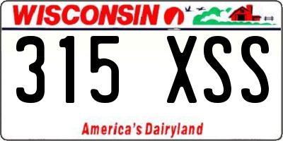 WI license plate 315XSS